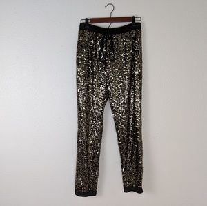 Forever 21 Gold Sequin Joggers